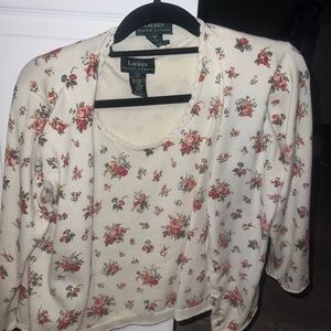 Ralph Lauren cami + cardigan set